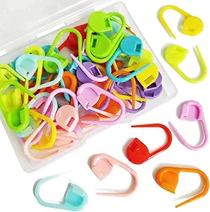 50 Colorful Knitting Markers - Crochet Clips & Pins