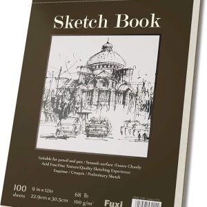Fuxi 9" x 12" Sketch Book, Top Spiral Bound Sketch Pad