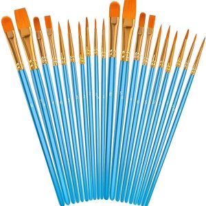 Soucolor Acrylic Paint Brushes Set, 20Pcs Round Pointed