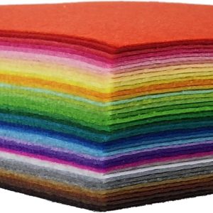 42pcs Felt Fabric Sheet 4"x4" Assorted Color DIY Craft