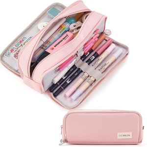 CICIMELON Large Capacity Pencil Case 3 Compartment Pouch