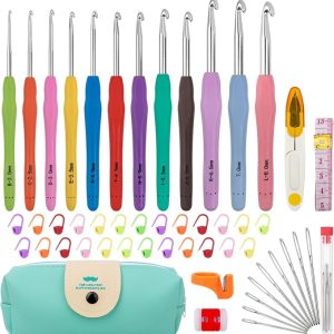 Crochet Hooks 12 Sizes Crochet Hook Set, 51 Pack Yarn Crochet Kit