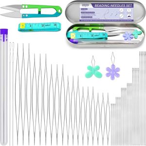 86 Pcs Beading Needle Set,6 Sizes Big Eye Seed Bead Needles