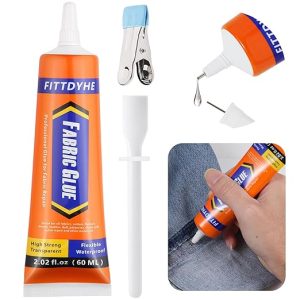 Fabric Glue Permanent, 60 ML Washable Clear Clothing Glue