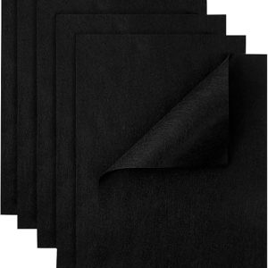 HaoFeiJH Black Felt Fabric Sheets - 6PCS Felt Squares