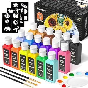 Shuttle Art Fabric Paint, 18 Colors Permanent