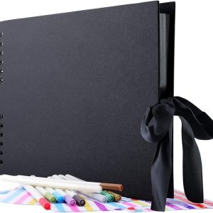 GOTIDEAL 80 Pages Scrapbook Album with 10 Metallic Markers