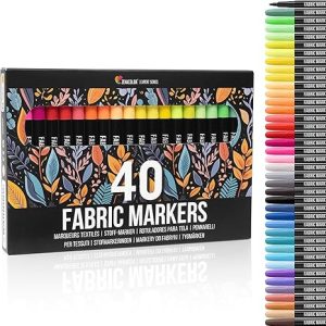 Zenacolor 40 Fabric Markers Pens Set - Non Toxic