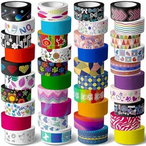 40 Rolls Washi Tape Set - 15 mm Wide Colored Masking Tape