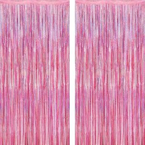2 Pack Glitter Pink Backdrop, 3.28 FT x 7.05 FT