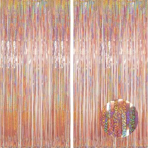 Foil Fringe Backdrop, Melsan 2 Pack